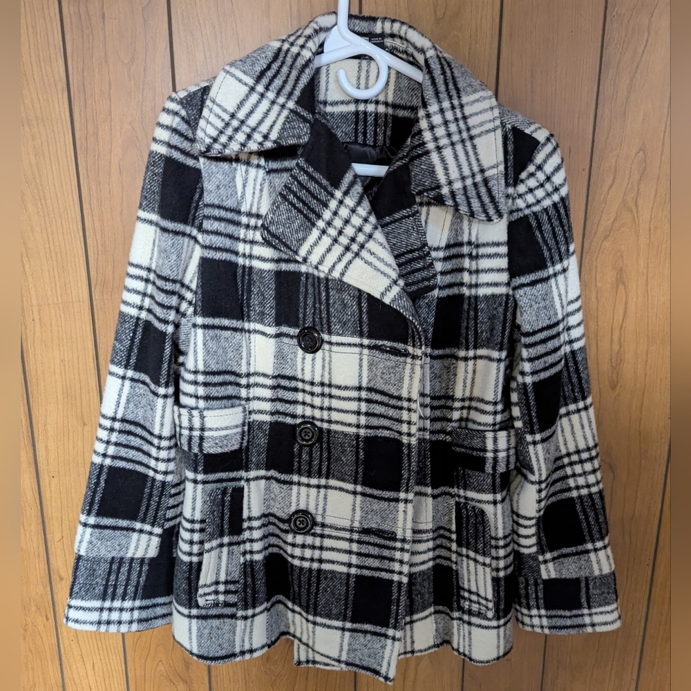Plaid Black and White Women's Jacket
